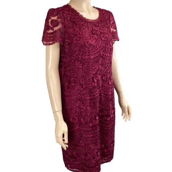 Sail To Sable Size Medium Lace Embroidered Dress Lined Short‎ Sleeves - Picture 4 of 10